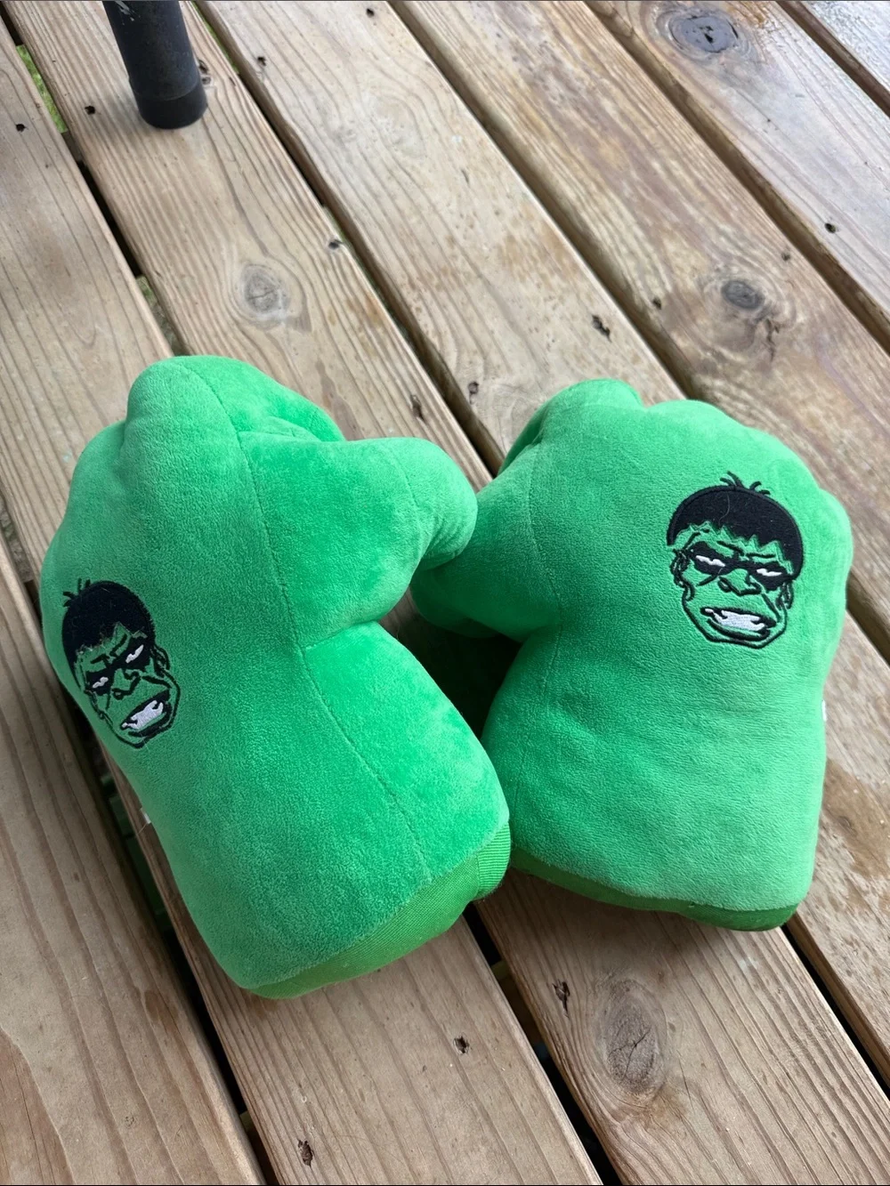 Incredible Hulk Green Plush Green Gloves Smash Hands Big Fists